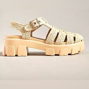 Anthropologie Silent D Freda Fisherman Sandals in Neutral Size 39 8.5 US